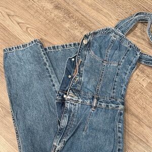 Free People Blue Denim Women's Jean Overalls